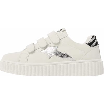 British Knights - Bliss Velcro Dames Sneakers Laag - Maat 37 - Wit/Zilver/Zebra - Vrouwen Schoenen