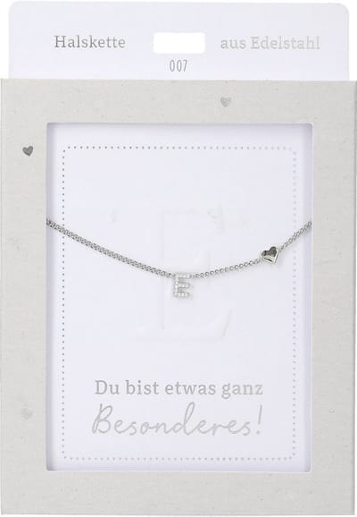 Depesche ketting zilver letter E hartje cadeau sieraden.