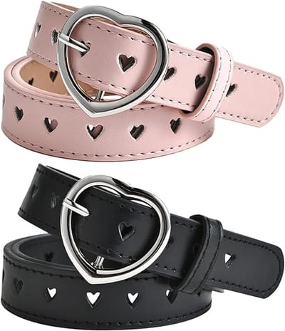 Aankoop productpakket meisjesriem, schattige hartriem, verstelbare elastische riem, kinderriem, voor kinderen meisjes, jeansjurk jumpsuit