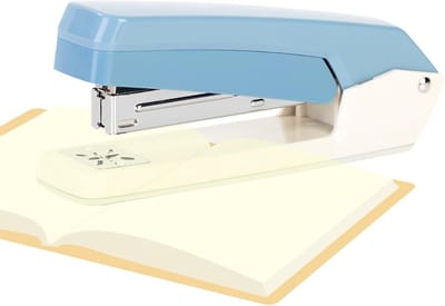 Nietmachine Zwaar Belastbaar - Lange Arm Nietmachine - Bureau School Kantoor - 50 Vellen Capaciteit - 15.5x4x6.5 cm - Blauw