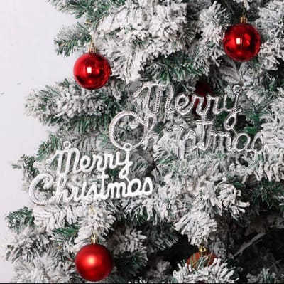 Akyol - Kersthanger -kerstdecoratie -kerstboom -2 stuks -decoratie voor de kerstboom -merry christmas zilver hanger -merry christmas kerstboomhanger - zilverkleurig kerstboom - hanger merry christmas - Kerstboom Decoratie