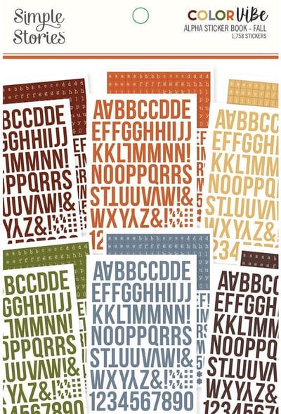 Simple Stories - Color Vibe Alfabet Stickerboek - Fall - 1758 stickers