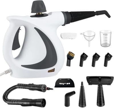 Stoomreiniger - Handstomer - Vlekken Verwijderen - 12 Accessoires - 900-1050W - Wit