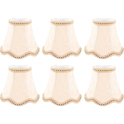 6 STuks Stoffen Lampenkap Wandlamp Kap Kroonluchter Lampenkap voor Huisdecoratie Lichtaccessoires white