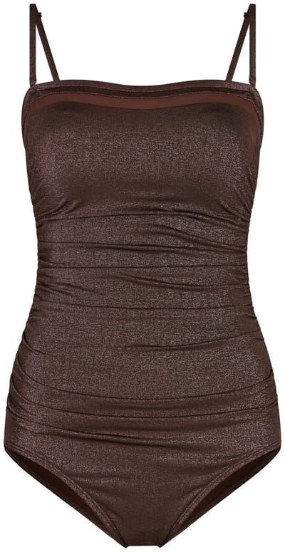 Pastunette - Badpak - Glam - Bruin - Shimmer - Bandeau - Corrigerend - Maat 36