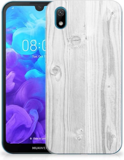 Huawei Y5 (2019) Bumper Hoesje White Wood