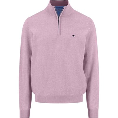 Fynch-Hatton Trui Troyer Zip Superfine 3-Ply Cotton Magnolia / male