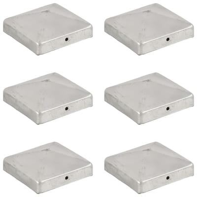 vidaXL - Paalkappen - 6 - st - piramide - 91x91 - mm - gegalvaniseerd - metaal