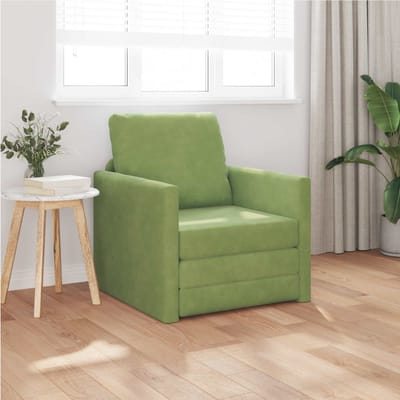vidaXL - Slaapbank - Lichtgroen - 74 - x - 77 - x - 81 - cm - Fluweel