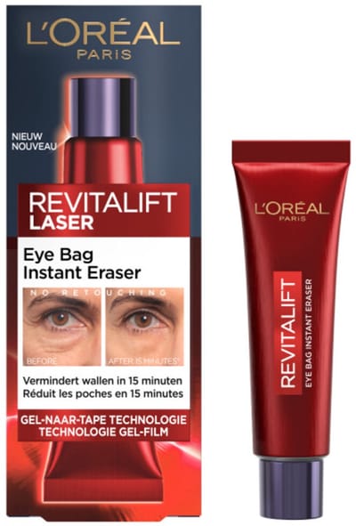 L'Oréal Paris Revitalift Laser Instant Eye Bag Eraser - met Gel-Naar-Tape-Technologie - Gladmakend en Straktrekkend effect - Vermindert Wallen - 15ml