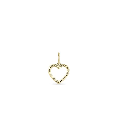 Gisser Jewels - Hanger excl. Collier - Hart Gedraaid - 14mm x 10mm - 14 Karaat Geel Goud