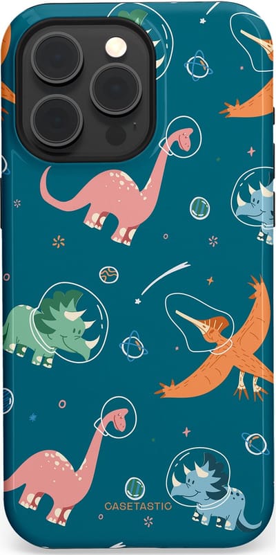 Casetastic hoesje geschikt voor Apple iPhone 15 Pro Max - MagSafe - Dubbellaagse bescherming - Ruimte raptors - Fashion Case - Petrol Perzik