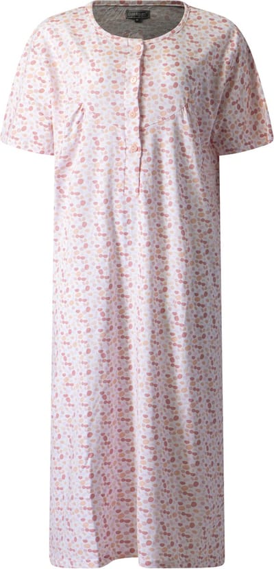 Cocodream - dames nachthemd 614804 met korte mouw - 100% katoen - roze - maat S