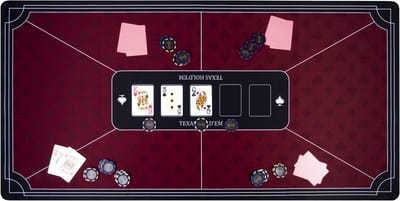 Tapis de Poker Texas Hold’em 118x59 cm Rouge – Tapis Poker Compact Casino Antidérapant Pro 6 à 8 Joueurs Engelhart blanc