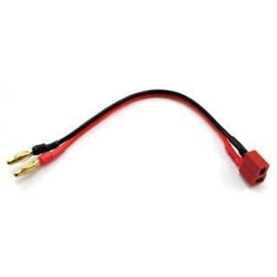 T-Plug Vrouwelijk naar 4mm Banaan Mannelijk Laadkabel | 32cm Verguld | Flexibel & Duurzaam | Voor Lipo Batterijen, Auto Audio, RC Modellen | Rood, Plastic
