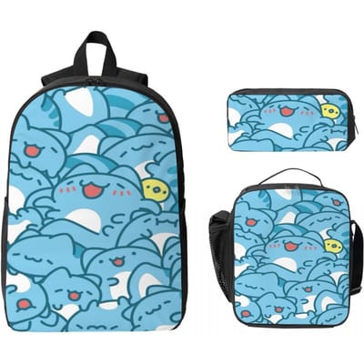 3 Stuks Bugcat Capoos Zes Poten Blauwe Kat Rugzak Set voor Kinderen Etui Sets Schooltas Sets met Lunchbox Voor School Leerlingen Daypack