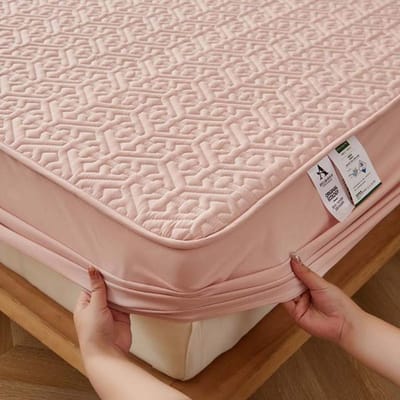 Luxe puur katoenen gewatteerde matrashoes anti-mijten Queen King Size op maat gemaakte bedbeschermer hoes kussensloop niet inbegrepen 120x200x30cm