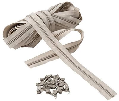 Ritssluiting 5# doorlopende ketting - 10 meter - nylon ritsen met 25 schuifregelaars - snijbaar en verstelbaar - 3 kleuren beschikbaar - breedte 30 mm