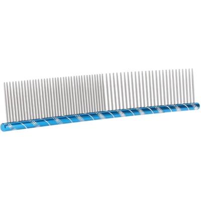 Huisdierkam Roestvrijstalen Tanden Rechte Kam Verwijdert Knopen en Klitten voor Honden en Katten 19cm Blauw 19cm / 7.5in