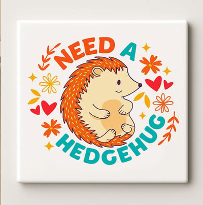 Need a Hedgehug Schattige Egel Tegel – 15x15 cm Keramische Wandtegel – Dierenvriend Cadeau & Gezellige Huisdecoratie