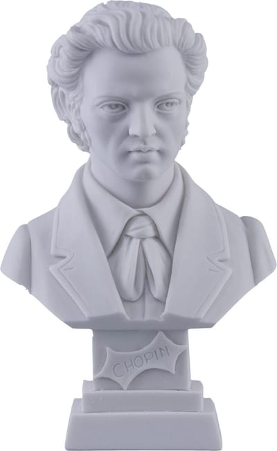 Music Gifts - Albast borstbeeld Chopin 11cm