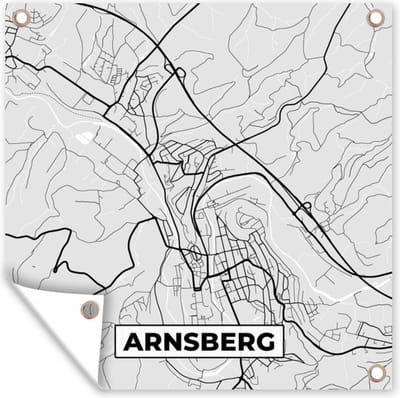 Tuin poster Duitsland - Stadskaart - Plattegrond - Arnsberg - Kaart - 200x200 cm - Tuindoek