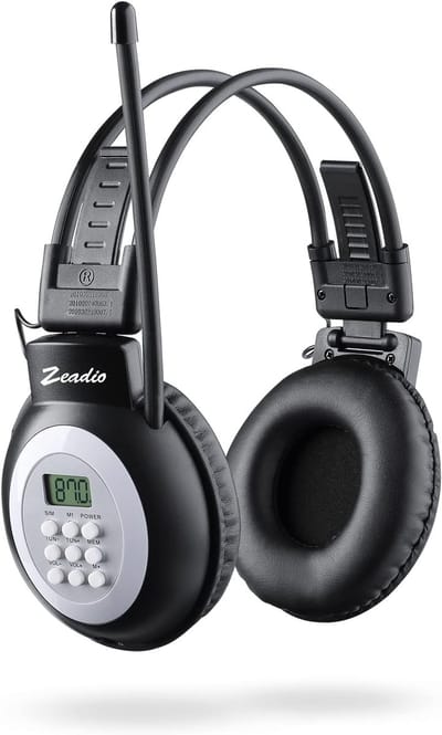 Hoofdtelefoon Radio - Draagbare FM - Muziek Luisteren - Opvouwbaar Ontwerp - 20 cm - Zwart