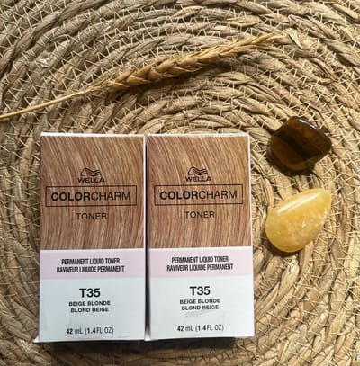 DUOPACK - Wella Color Charm Toner - T35 - Beige Blonde - Wella Toner - Haartoner - Middenblond - Anti Orange