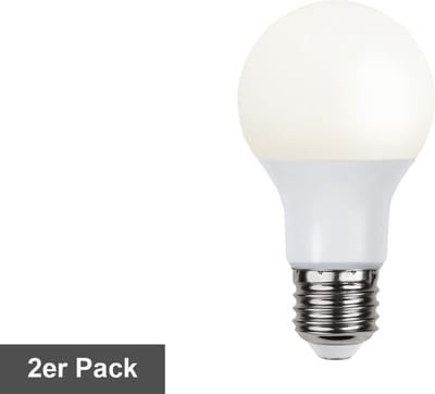 Star Trading LED lamp 'Opaque Basic', 2-pak, E27, 6.5W, 470lm, melkachtig, warm wit