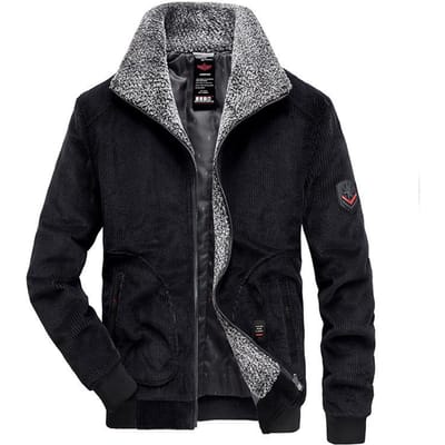 Heren Corduroy Jas Heren Winter Verdikte Nieuwe Middelbare Leeftijd Heren Pluche Katoenen Kleding Katoenen Kleding Katoenen Jassen Heren Trendy 6XL black