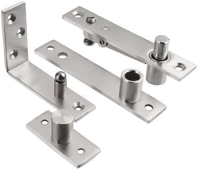 Dailygoods- Deurscharnier Zwaar Roestvrij Staal - Draaideur Scharnier - L-vormige Scharnier - Geborsteld - 85 x 25 x 65 mm - Dikte 4 mm - Pivot Scharnier