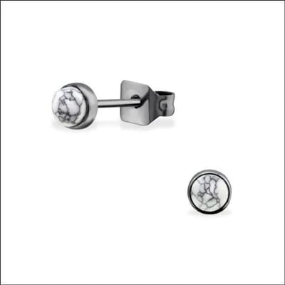 Aramat Jewels | Oorbellen | Witte Howliet Oorbellen Staal – 6mm | | | | | | Kinderen, Volwassenen | Verkleurd niet
