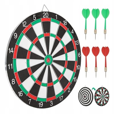 Merkloze Dubbelzijdige Dartbord Set met 6 Darts, 42 cm Diameter