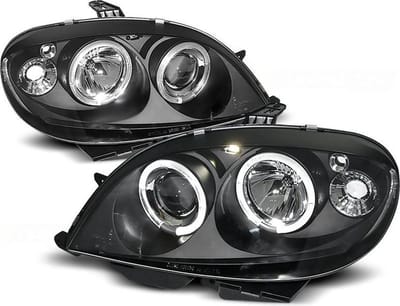 Koplampen CITROEN SAXO 09 99-06 03 ANGEL EYES ZWART dual halo rims