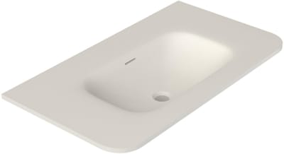 Saniclass Terra Meubelwastafel - 101x46x1.2cm - afgeronde hoeken - 1 wasbak - zonder kraangat - solid surface - wit mat