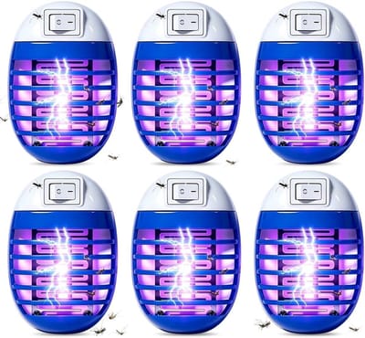 Thijox - 6 Stuks Muggenlamp Elektrische Insectenverdelger met UV-Lamp, Chemische Vliegenval voor Binnen en Buiten, Ideaal voor Slaapkamer, Keuken en C