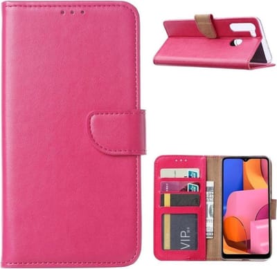 LuxeBass Hoesje geschikt voor Samsung Galaxy M11 - Bookcase Roze - portemonnee hoesje gsm hoesje - telefoonhoes - telefoonhoesjes