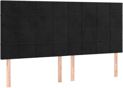 Hoofdbord Bed 160cm Hoogte Verstelbaar Zwart Fluweel Slaapkamer Meubel