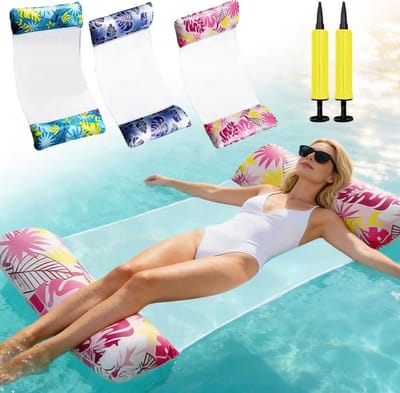 BIXc® - 3 stuks luchtmatras - zwembadaccessoires - plezier - luchtmatras - waterhangmat - 4-in-1 opblaasbare waterhangmat - XL