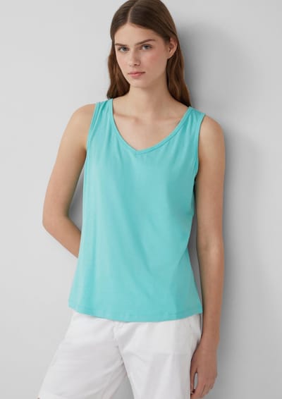 T-shirt Top van jersey met uitsnijding en strik voor vrouw s.Oliver