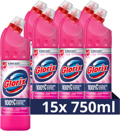 15x Glorix Bleek Pink Power 750 ml