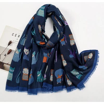 Teckel Hond Kat Patroon Franje Viscose Sjaal Scarf Vrouwen Print Zacht Veelzijdig Koudebestendig Sjaals En Wraps Pashmina Moslim Hijab black