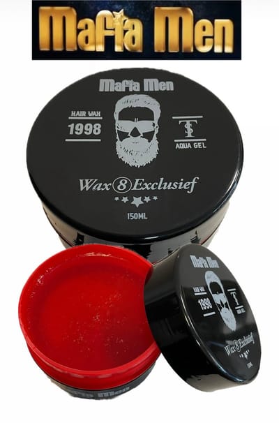 Mafia Men Haarwax 8 Exclusief 150ml- Hairgel wax - Haar wax gel- Styling gel wax -Haar wax Hair gel - Aqua gel wax- op water basis Gel wax Styling - Shiny look wax 150ml