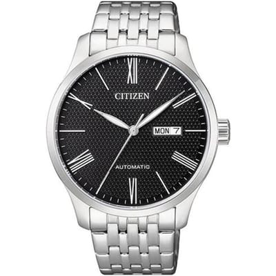 CITIZEN armband geschenkdoos, zakelijke mode en vrije tijd, 50 meter waterdicht, Automatisch, Stalen band, , herenhorloge, zwart wijzerplaat NH8350-59E