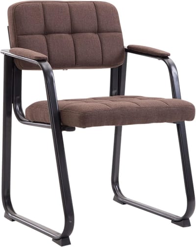 CLP Stoel met armleuningen Canada B, gestoffeerde bezoekersstoel met stofbekleding Stof/bruin