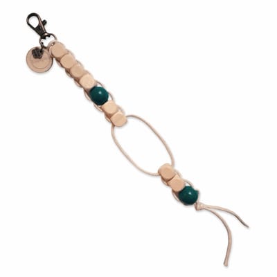Golf Slagenteller met Kubus en Ronde Houten Kralen - Katoenkoord - Handgemaakt in ons Macramé Atelier - Prijs per Stuk - Inclusief Verzendkosten