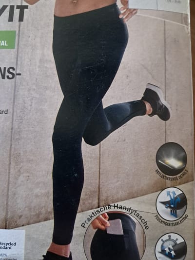 Crivit Dames Legging - Maat S 36/38 - Zwart - Met zakje voor gsm