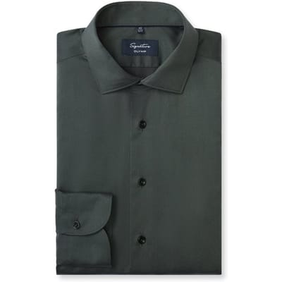 OLYMP Signature Overhemd, Tailored Fit, Signature Kent, Groen