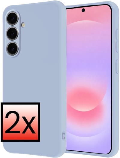 Hoesje - 2 Stuks - Geschikt voor Samsung Galaxy A37 - Sterk & Shockproof - Case Siliconen - Back Cover - Telefoon Hoes - Lichtblauw