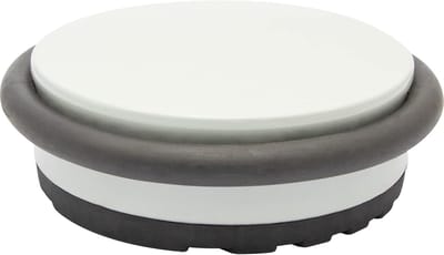 Vloer deurstopper - Deurdemper - Deuren beschermen - Industrieel staal - Ø 98 x 30 mm - Lichtgrijs